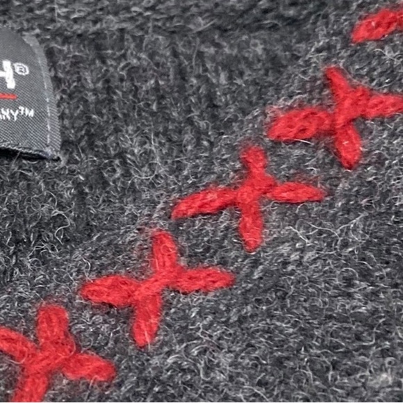 WOOLRICH Sweater Red Gray Charcoal Heather 100% Wool Women’s Size M - Picture 5 of 10